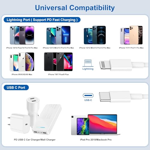[ Apple Certified ] iPhone Fast Charger Cable Long, 10ft USB C to Lightning Cable, iPhone Type C Charging Cord Wire for Apple iPhone 14 Pro Max/14 Pro/13 Pro/12 Mini/12/11/X/XS/XR/8 Plus/7/6/5S/iPad by Yievis - Image 7