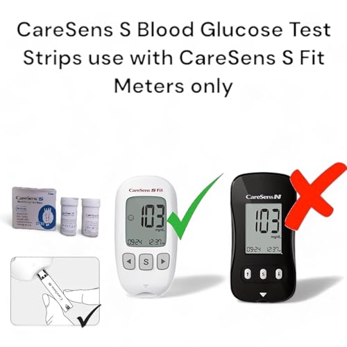 Image of S Blood Glucose Test Strips|Accurate&Easy To Use|50 Count|Compatible With Caresens S Fit Meter.