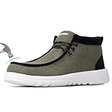 Furuian Steel Toe Shoes for Men High-top Safety Shoes for Men Lightweight Work Boots Canvas Steel Toe Sneakers Comfortable Work Loafers Zapatos De Trabajo para Hombres Green
