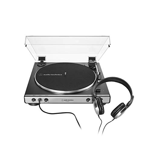 Audio-Technica At-Lp60Xhp Fully Automatic Belt-Drive Turntable And Headphone Bundle, Gunmetal/Black, Hi-Fi, 2-Speed, With Intregrated 3.5 Mm Headphone Jack & Volume Control #TOP1