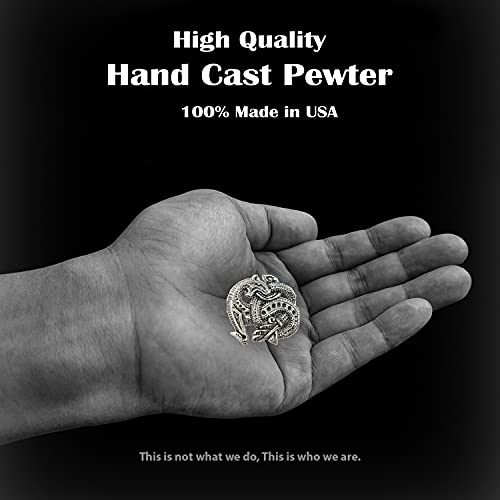 Antique Pewter Viking Dragon Pin G0453