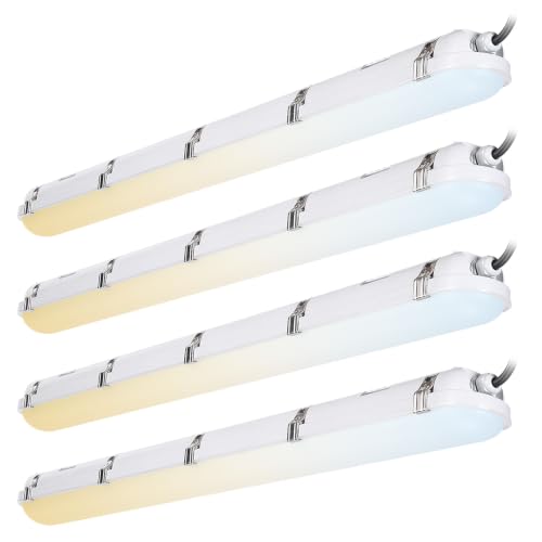 LEONLITE 4-Pack 3CCT 4FT LED Vapor Tight Light, IP65, 70W/60W/50W 9100LM by LEONLITE - Used condition - US$99.99