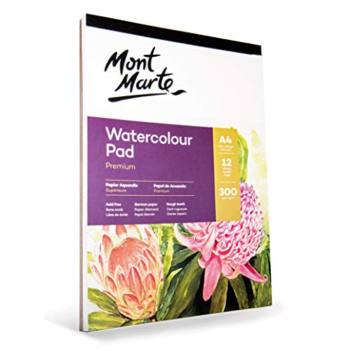 Papel Acuarela A4 300 gsm Mont Marte para pintar paisajes en cuadernos de viaje