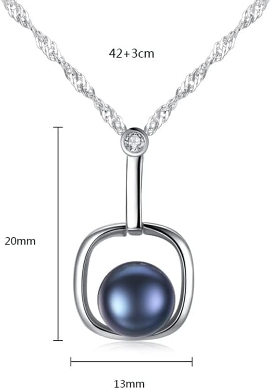 Pearl Necklace Genuine Freshwater Cultured 8-9mm Pearl Pendant Necklaces Sterling Silver for Women Fine Jewelry Gifts for Women Wife Girlfriend Mother