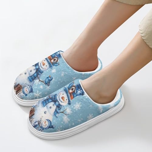 Women's Men's Cute Fuzzy Slippers Memory Foam Kawaii Christmas Slippers Winter Warm Fluffy Shoes Thick Bottom4