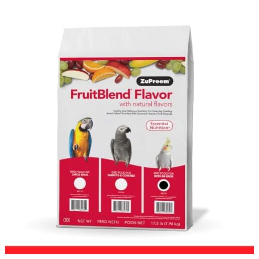 ZuPreem FruitBlend Flavor Pellets Bird Food for Medium Birds, 17.5 lb - Daily Blend Made in USA for Cockatiels, Quakers, Lovebirds, Small Conures