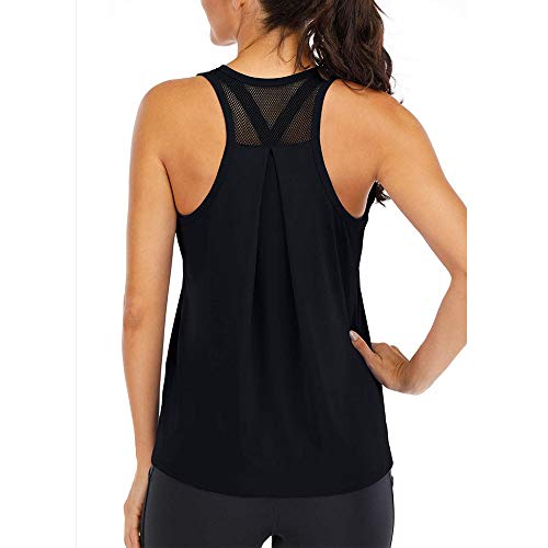 Superora Workout Tops Loose fit Racerback Tank Tops for Women Mesh Backless Muscle Tank Running Tank Tops