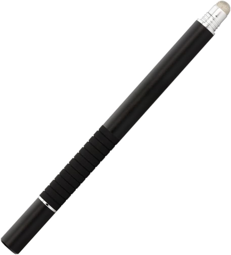 Caneta Stylus Metal Ponta Fina 2 em 1 Tela Touch Screen - Compatível c/Celular Tablet Ipad Iphone Ultrabook Apple Android Universal (Preto)