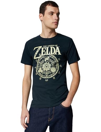 Nintendo Legend of Zelda Symbolic Circle T-Shirt Camiseta, Azul Marino, L para Hombre
