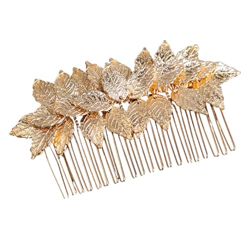 Anneome ゴールドリーフヘアコーム 結婚式用合金製ヘアアクセサリー おしゃれな葉デザイン 花嫁と花冠に ウェディング パーティー プロム用