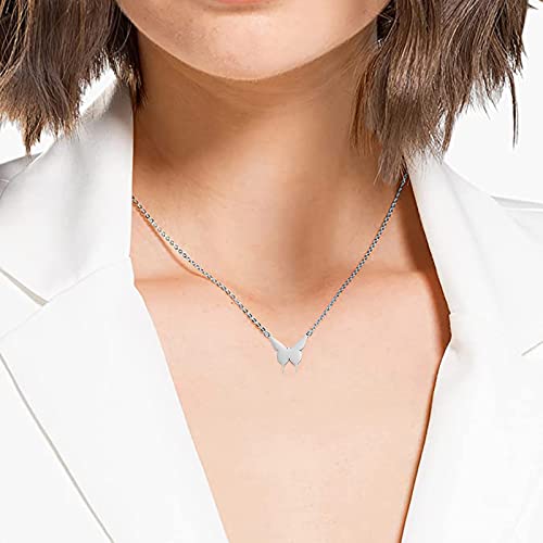 3 Pcs Butterfly Shape Stainless Steel Card Necklaces Mother and Daughter Parent-child Handmade Colla