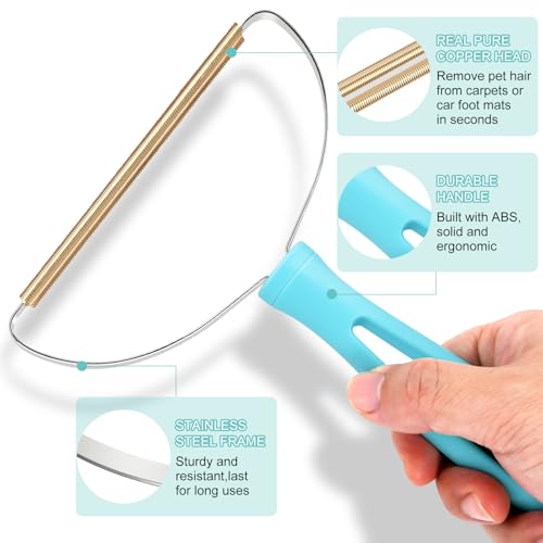 TOSMAL Pet Hair Removal Tool, 56” Adjustable Long Handle Carpet Rake, Black, Plastic Flagged Bristle, Ideal for Carpets, Rugs, Mats, Upholstery by TOSMAL - Image 6
