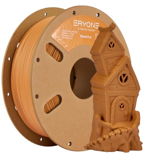 Image of ERYONE Wood PLA Filament 3D Printer PLA Filament 1.75mm + /- 0.03mm, PLA Filament 1KG Cardboard Spool(2.2LBS), Pine Wood