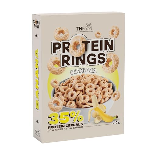 Tsunami Nutrition Protein Rings, Cereali Proteici Vegani, 210g, 35% Proteine, Senza Glutine, Senza Lattosio, Low Carb, 8 Gusti, Alto Contenuto di Fibre (210g, Banana)