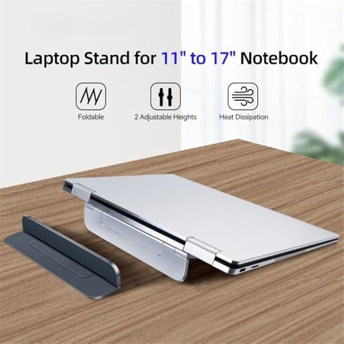 Soporte para portátil invisible for plegable compatible con pantallas de 11 a 17 pulgadas silver 7