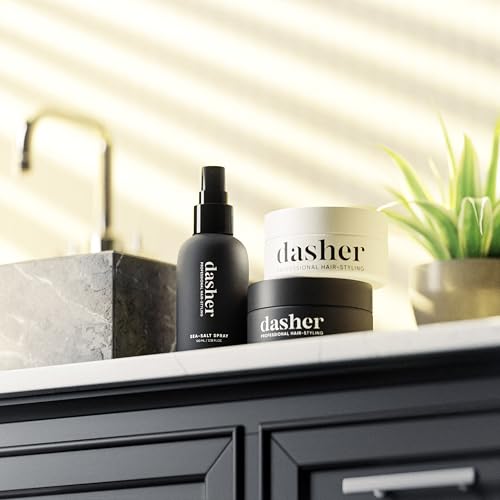 Image of Dasher Sea Salt Spray (100ml) & Hair Styling Cream (100g), Lightweight Cream, Medium Hold Puck, Water-Based, Volumizes & Texturizes Hair, With Bhringraj & Vitamin E