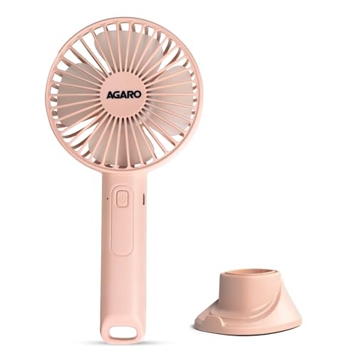 AGARO Elite Mini Fan, 4 inches, Rechargeable Lithium-Ion with 200...