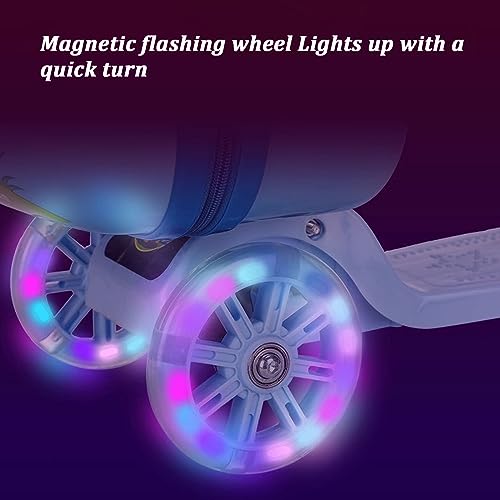 Generic Kids Foldable Scooter Luggage, Scooter Suitcase with LED Lights, Puppy Pattern, Durable & Waterproof Exterior, Carry-On Size4