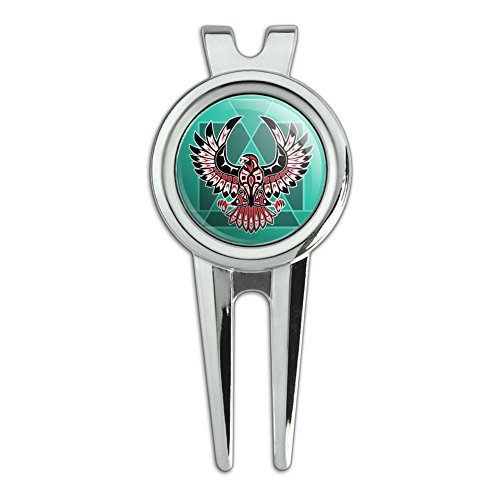 GRAPHICS & MORE Black Hawk Native American Design Style Golf Divot Repair Tool and Ball Marker