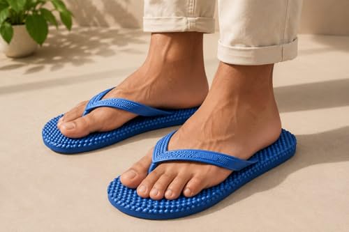 Image of Men's Stylish Rubber & EVA Slippers for Men and Boys | Lightweight Comfortable Flip Flops | Anti-Slip Casual Daily Wear Indoor Outdoor Slippers