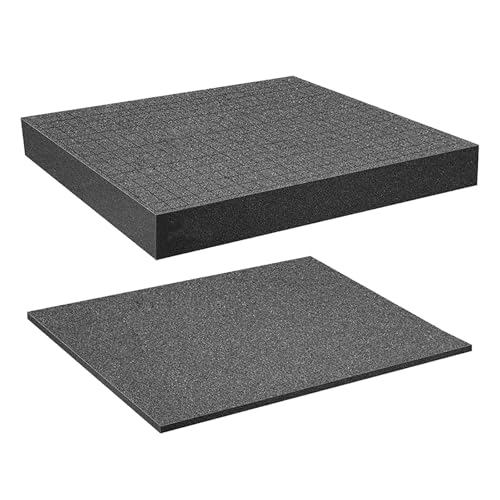 2 Piezas Espuma De Cuadrícula,Espuma En Forma De Cubo,Herramienta De Espuma Para Cámara,Protector De Espuma Para Maletín,405x305x10mm,405x305x25mm,Kiuiom