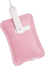 Pirron Premium Cotton Velvet 6 Layer Electric Hot Water Bag For Pain Relief Electric Heating Pad For Period Cramps Electric Hot Bags For Pain Relief In Shoulder Hot Water Bottle (Pink)
