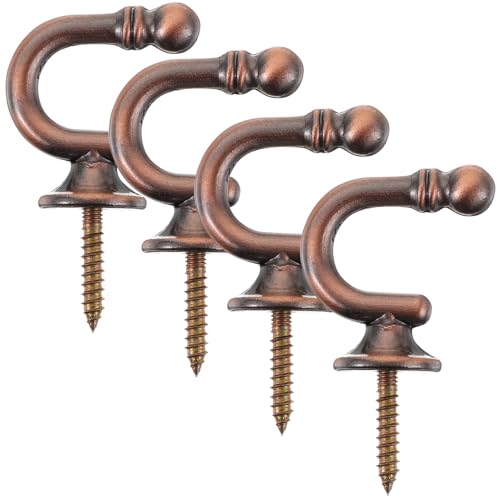 ROMISBABA 4 Piezas Ganchos para Cortinas de Zinc con Diseño Vintage de Soportes Redondos para Sujetar Cortinas Pared Accesorios Decorativos para y Dormitorios