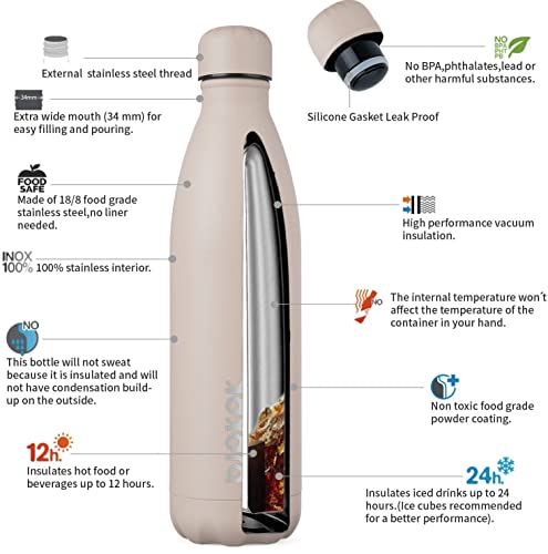 Image of BJPKPK 25 oz Insulated Water Bottle, Stainless Steel Flask, Leak Proof