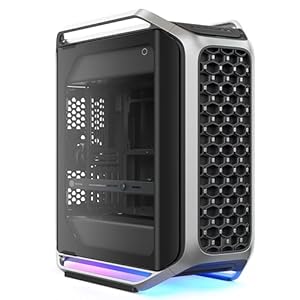 Cooler Master Cosmos Alpha – Carcasa de PC de torre completa Freeform 2.0, diseño giratorio de 15.748 in, GPU de 16.535 in, marco de aluminio curvado de radiador, vidrio templado, ventiladores duales