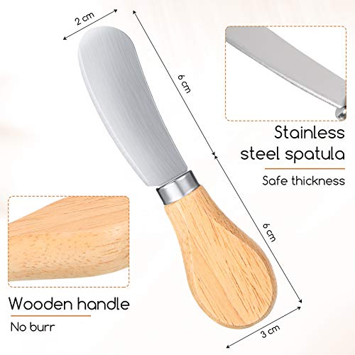 image for Patelai 4 Pieces Wood Handle Butter Spreader Cheese and Butter Spreade