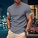 Men's Short Sleeve T-Shirt Summer Crewneck Moisture-Wicking Shirts Athletic Running Gym Workout Tops Gray Large