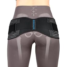 Sacroiliac SI Joint Hip Belt for Sciatica, Lower Back, Leg & Pelvic Pain Relief - Adjustable Sacroiliac Belt Support Brace for Women and Men Black