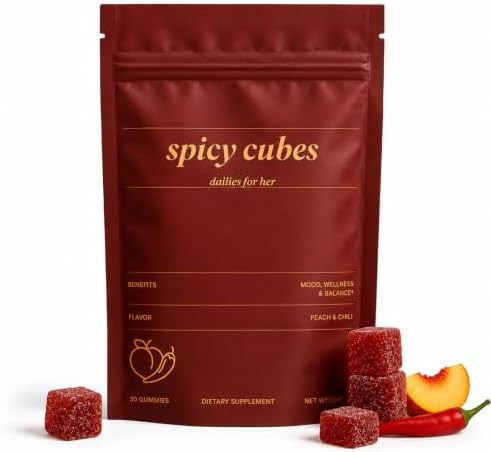 Spicy Cubes Gummies – Maca Root & Muira Puama for Energy, Mood & Vitality – Feminine Balance Wellness Gummies for Adults & Couples