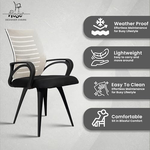 Image of ROSE Elite | 3 Years Brand Warranty | Ergonomic Office Chair, Study, WFH, Revolving, Rolling, Desk, Task, Laptop, Student Chair (Black & Grey, Elite MB Reception)