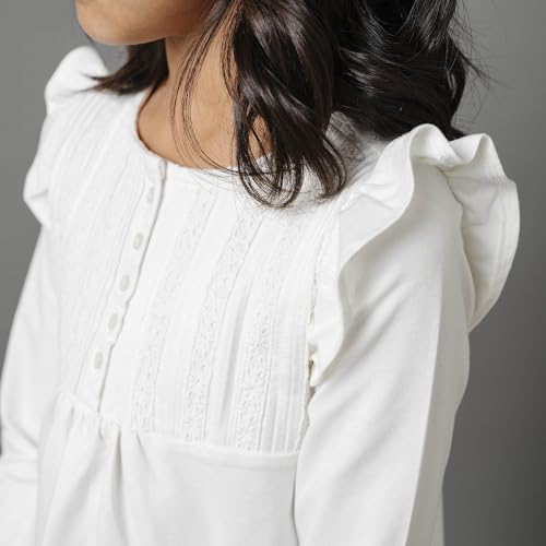 Image of Hope & Henry Girls' Peter Pan Mix Media Top