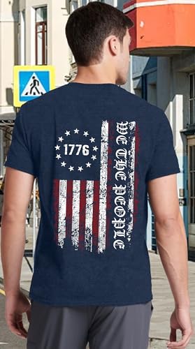 Mens American Flag Shirt 4th of July T-Shirt USA Flag 1776 Patriotic Tee Memorial Day Tops3