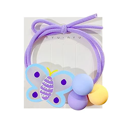 Jiuzh Candy Color Round Ball Hair Ties Ring For Little Girls Hair Accessory Flower Hair Ornament Butterfly Hair Rope Elastic Soft Rubber Hair Band Ties For Little Girls Toddlers Babies Teens #TOP6