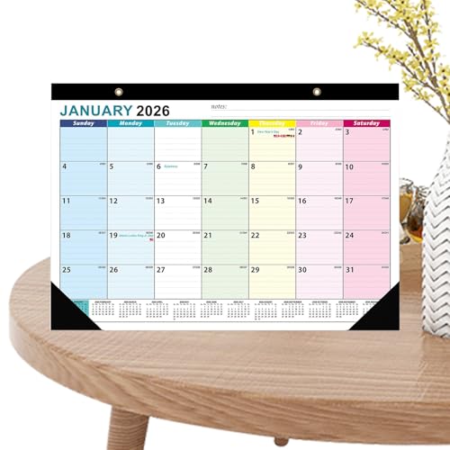 Hogvinnatil Calendarios de pared, 18 calendarios mensuales con papel grueso, planificador resistente para cocina, escuela, familia, casa, aula, oficina