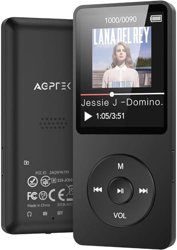 Image of AGPTEK A02 32GB MP3 Player, 70 Hours Playback Lossless Sound Music Player, Supports up to 128GB(Black)