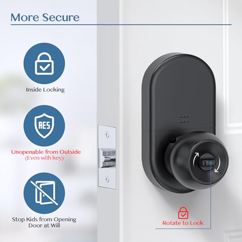 Yamiry Keypad Smart Door Knob Lock, Keyless Entry Door Lock for Front Door, Digital Keypad Door Lock with Handle, Electronic Code Door Knob, Auto Lock - Image 4