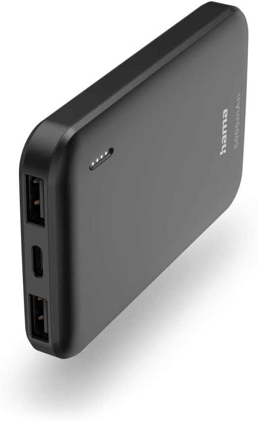 Hama |Power Bank 5.000 mAh (batería portátil, Powerbank, Power Pack, 2 Salidas USB-A, Carga rápida Segura, batería Externa) Color Antracita