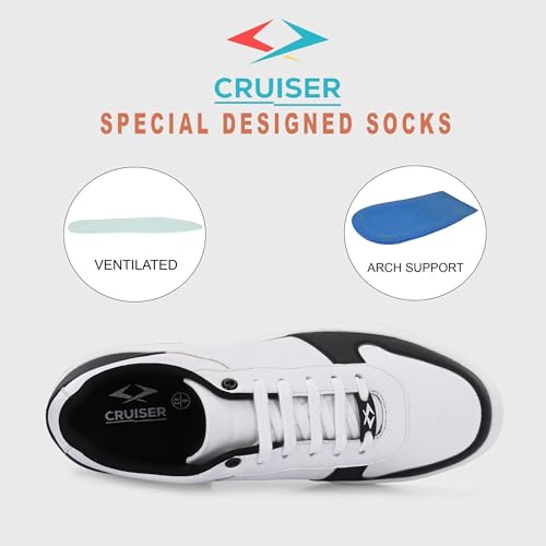 Image of Cruiser Mens Sneakers | Casual Shoes | Experience Comfort & Style with Soft Cushioned Insole |Step Up Your Comfort: Casual Sneakers for Every Day| Trendy Lace-Up Design Sneaker (2567)