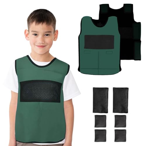 Image of Vest for Kids Including 6 Removable Weights (Green, Medium)