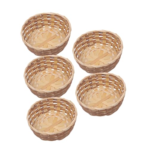 VICASKY 5pcs Woven Storage Baskets Versatile Food Serving Organizer Baskets for Fruits Bread Snacks Smooth Surface Lightweight Design for Home Gifting