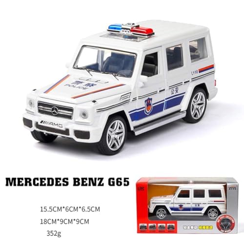 Image of SPITEN 1:32 Scale Exclusive Alloy Metal Pull Back Die-cast Car Scale Model with Sound Light Mini Auto Toy for Kids Metal Model Toy Car with Sound and Light (AMG -Police CAR)