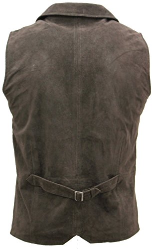 Infinity Men’s Smooth Goat Suede Classic Smart Brown Leather Waistcoat3