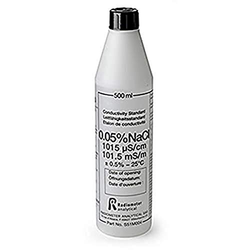 Hach S51M004 NaCl 0.05% Conductivity Standard, 500 mL, 0.05% NaCl, 1015 µS/cm at 25 °C (Radiometer Analytical)