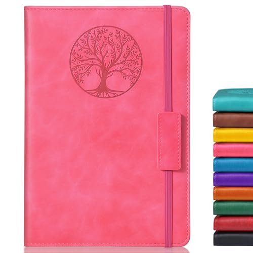 Biuwory Lined Journal Notebook for Women Men,256 Pages A5 Hardcover Leather Journals for Writing,Travel,Business,Work & School,College Ruled Notebooks for Note Taking,Diary Notepad 5.7