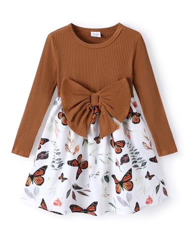 PATPAT Mädchenkleider Langarm Prinzessin Kleid für Mädchen A-Linie...