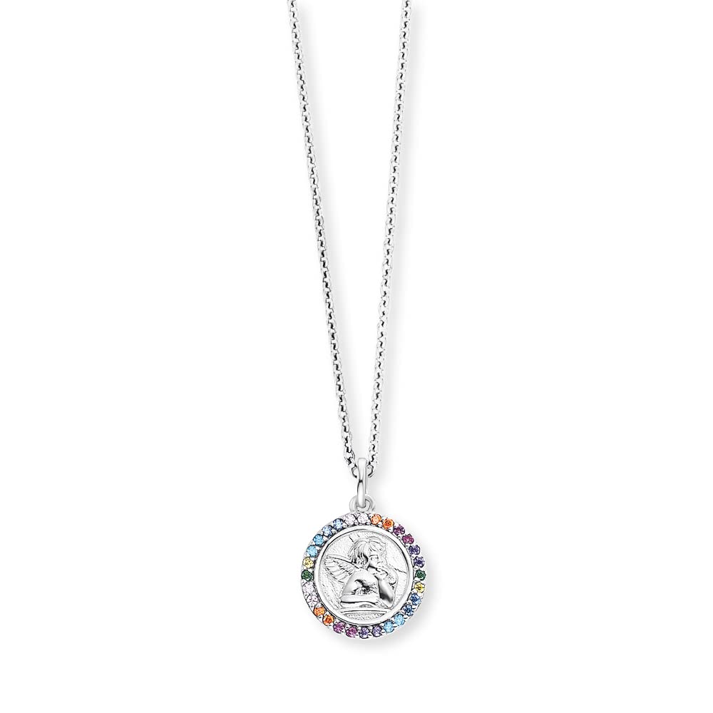 Engelsrufer Herzengel Mädchen Kinder Halskette aus Sterling Silber mit Anhänger in Silber - Karabinerverschluss - längenverstellbar - nickelfrei